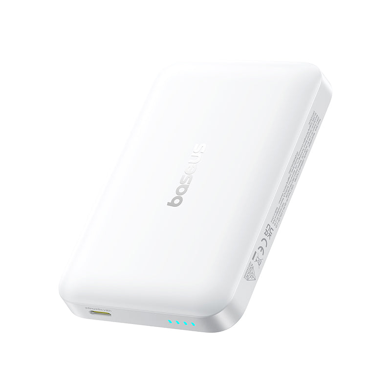 Baterie Externa Wireless Baseus EnerFill FM11, 10000mAh, 30W, PD + FQI, 1 x QI - 1 x USB-C, Alba