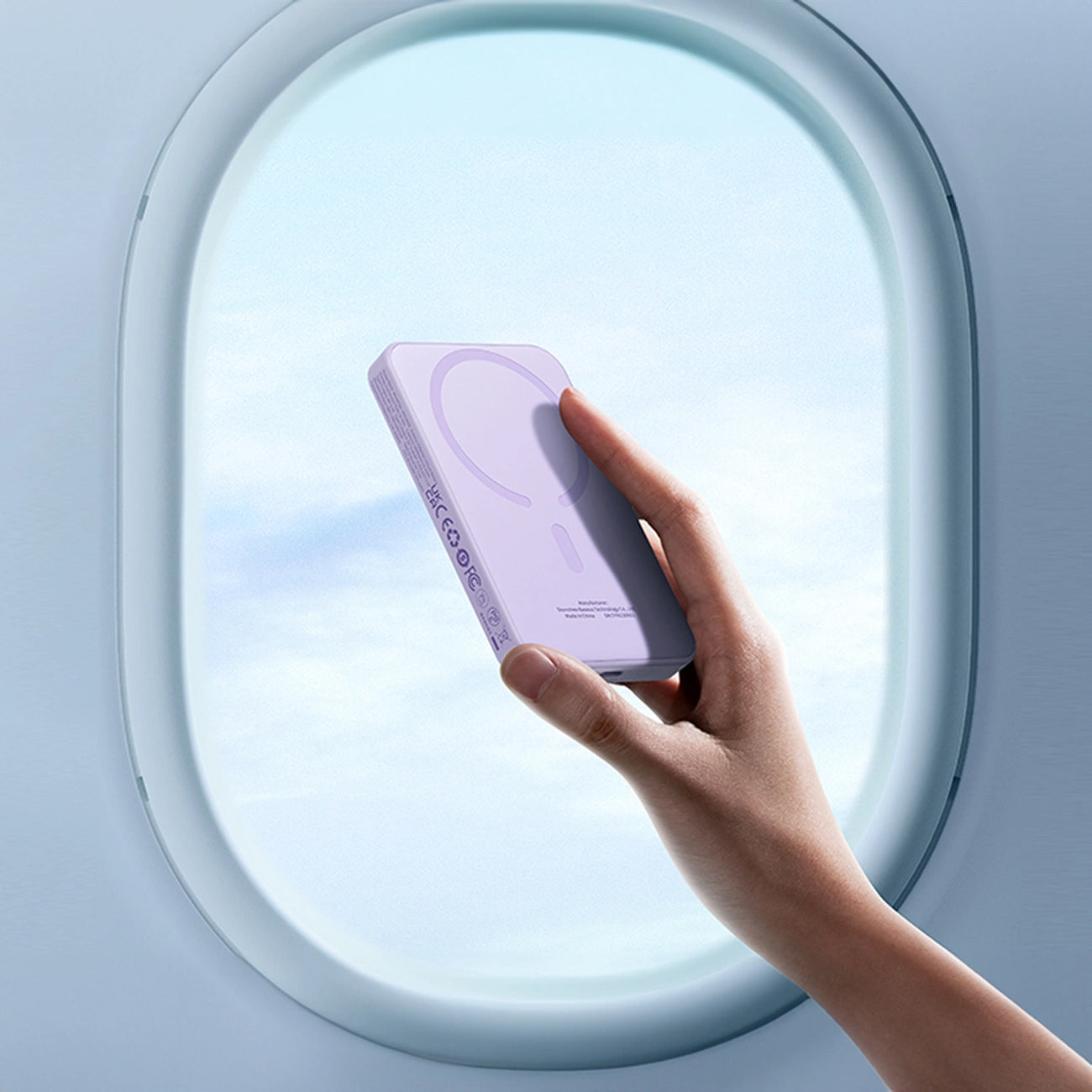 Baterie Externa Wireless Baseus Magnetic Mini, 5000mAh, 20W, PD + FQI, 1 x QI - 1 x USB-C, Mov P10022107513