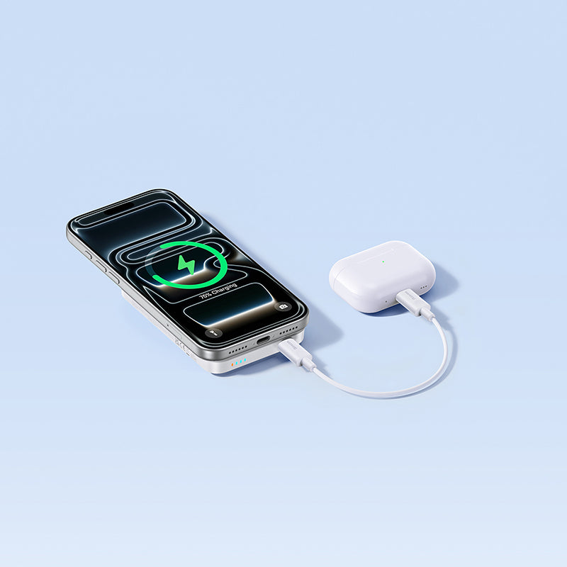Baterie Externa Wireless Baseus EnerFill FM11, 10000mAh, 30W, PD + FQI, 1 x QI - 1 x USB-C, Alba