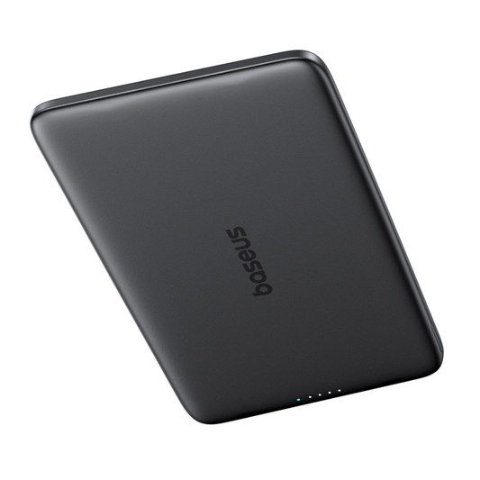 Baterie Externa Wireless Baseus PicoGo AM41, 5000mAh, 20W, PD + FQI, 1 x QI - 1 x USB-C, Neagra
