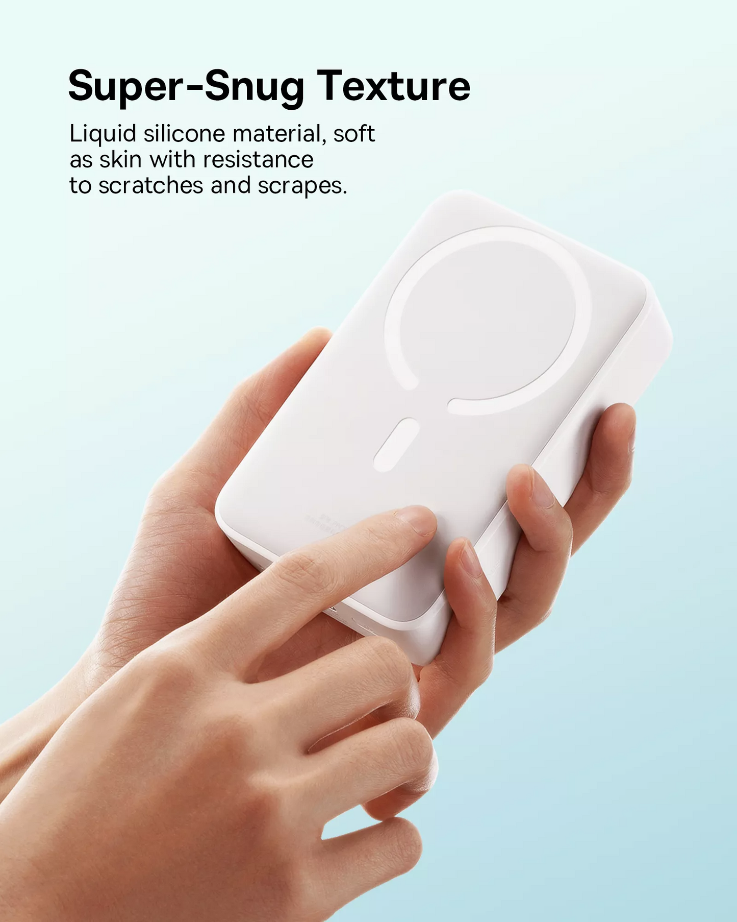 Baterie Externa Wireless Baseus EnerFill FM41 Mini, 20000mAh, 20W, PD + FQI, 1 x QI - 1 x USB-C, Alba E0027U01