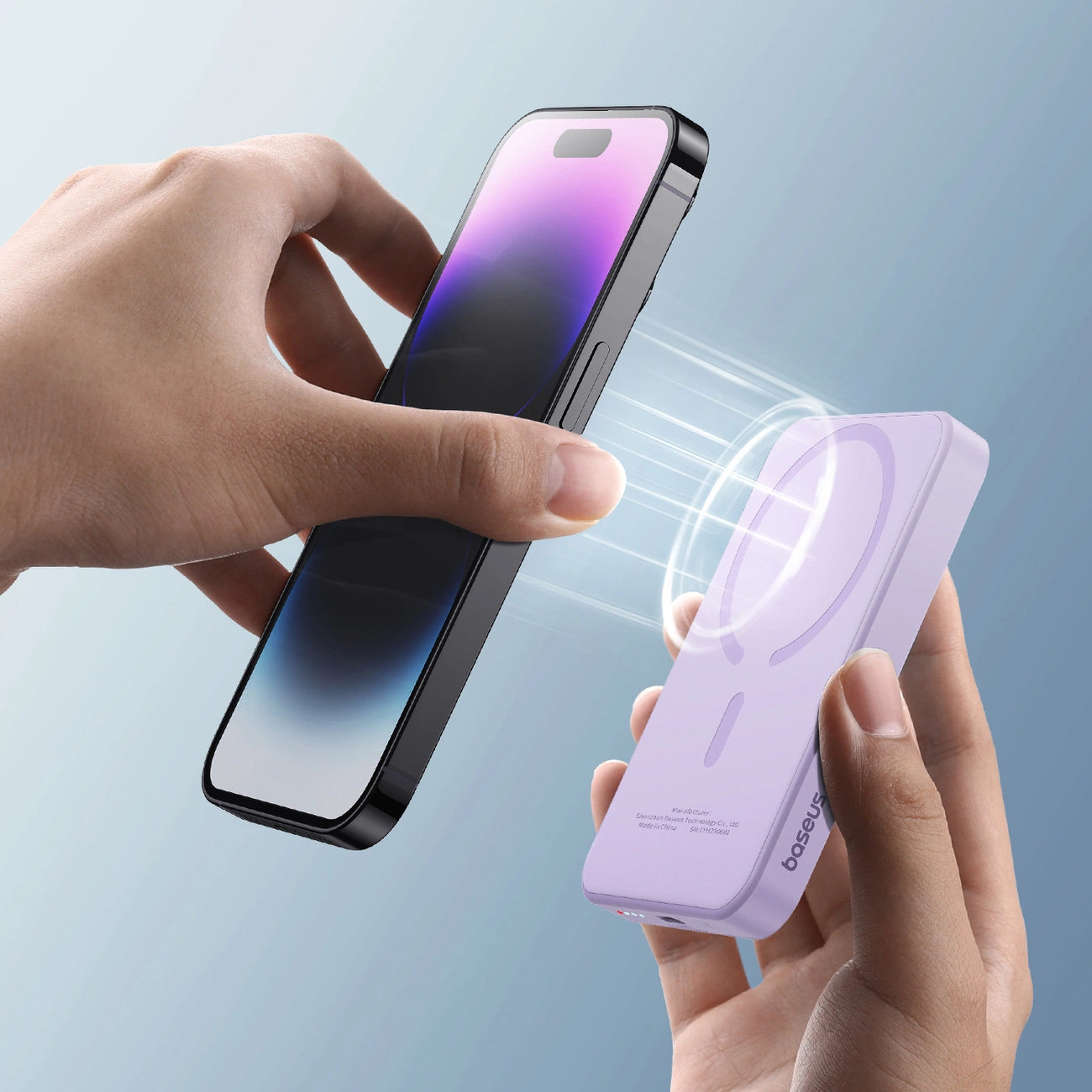 Baterie Externa Wireless Baseus Magnetic Mini, 5000mAh, 20W, PD + FQI, 1 x QI - 1 x USB-C, Mov P10022107513