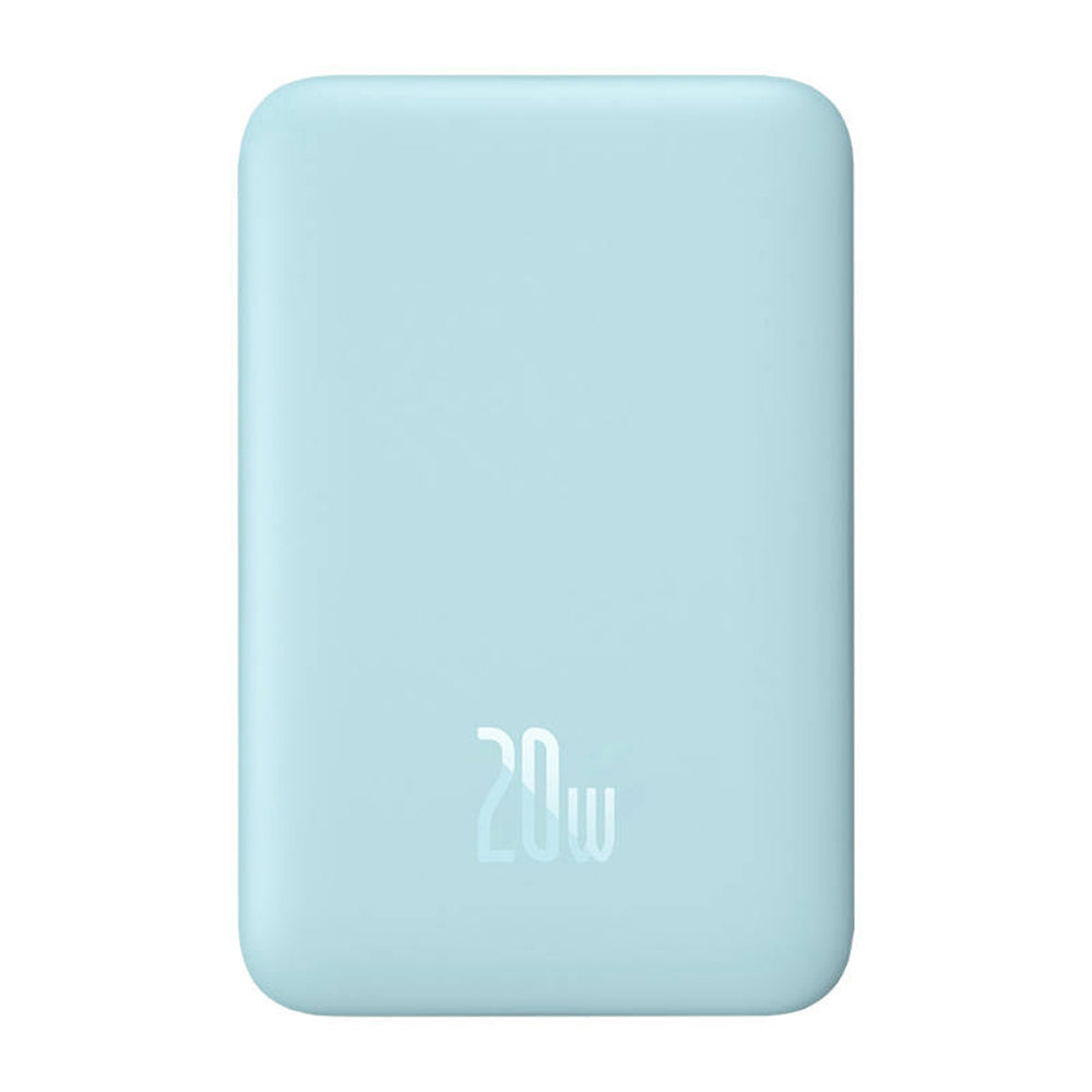 Baterie Externa Wireless Baseus Magnetic Mini, 10000mAh, 20W, PD + FQI, 1 x QI - 1 x USB-C, Albastra PPCX110103