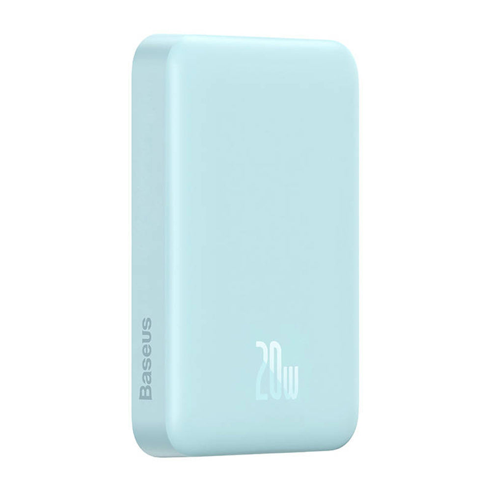 Baterie Externa Wireless Baseus Magnetic Mini, 10000mAh, 20W, PD + FQI, 1 x QI - 1 x USB-C, Albastra PPCX110103