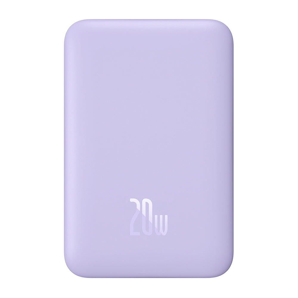 Baterie Externa Wireless Baseus Magnetic Mini, 10000mAh, 20W, PD + FQI, 1 x QI - 1 x USB-C, Mov PPCX110105