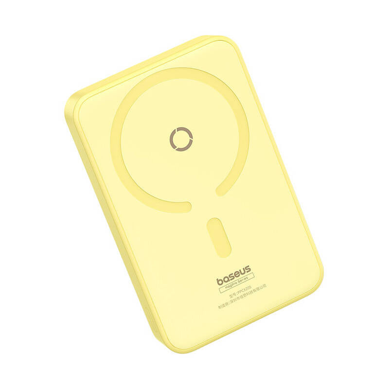 Baterie Externa Wireless Baseus MagPro PPCXZ05, 5000mAh, 20W, PD + FQI, 1 x QI - 1 x USB-C, Galbena P10064101Y23-00