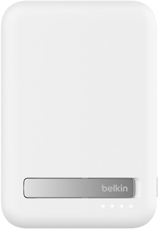 Baterie Externa Wireless Belkin BoostCharge Pro with Kickstand, 8000mAh, 15W, FQI, 1 x QI - 1 x USB-C, Alba BPD007btWH