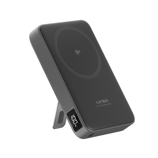 Baterie Externa Wireless Cuktech WPB100, 10000mAh, 30W, PD + FQI, 1 x QI - 1 x USB-C, Gri CUWPB100GLBK
