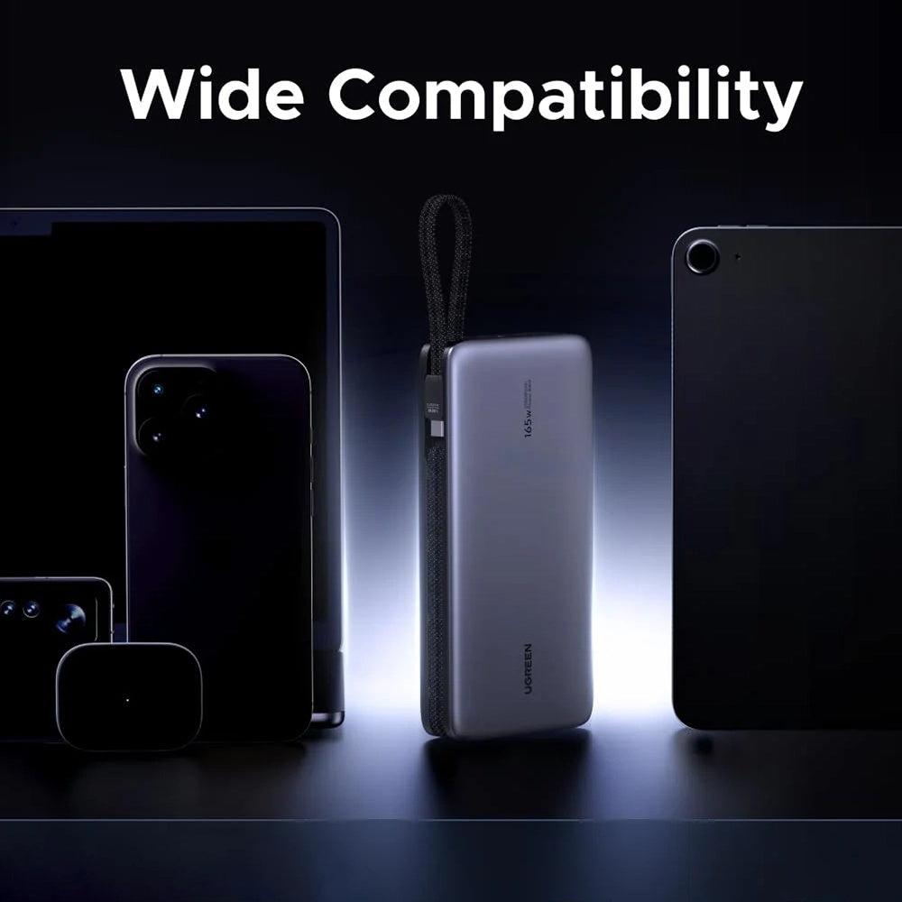 Baterie Externa UGREEN PB726 (55995B), 25000mAh, 165W, QC + PD, 1 x USB-A - 3 x USB-C, Gri