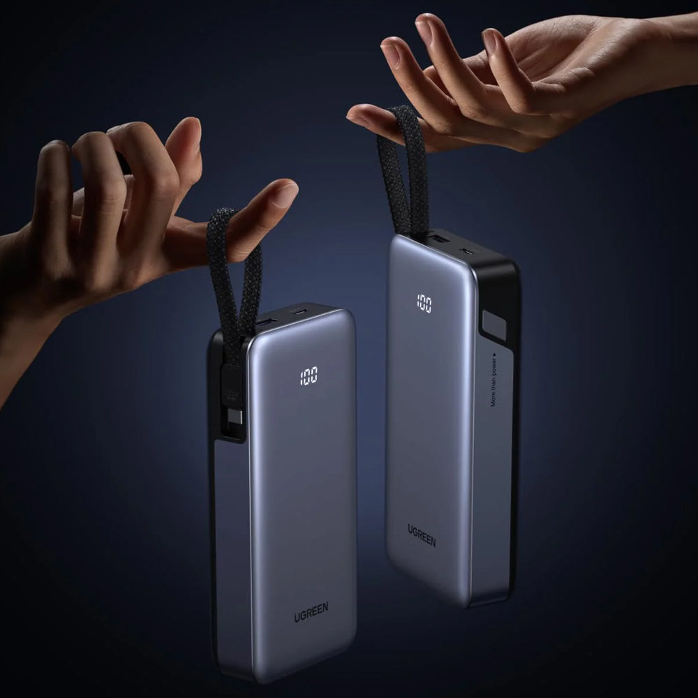 Baterie Externa UGREEN PB536 (55988B), 20000mAh, 45W, QC + PD, 1 x USB-A - 2 x USB-C, Gri