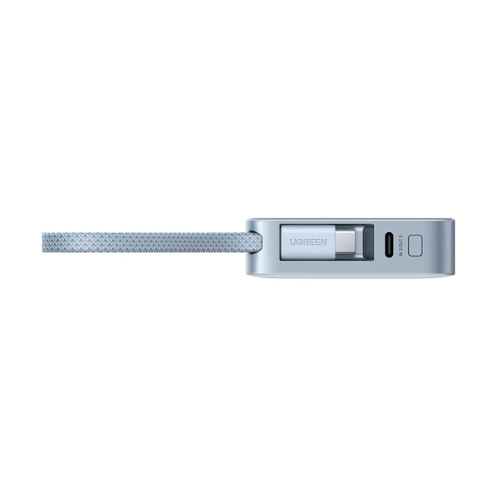 Baterie Externa Wireless UGREEN MagFlow PB773 (65958B), 10000mAh, 25W, PD + FQI, 1 x QI - 2 x USB-C, Albastra