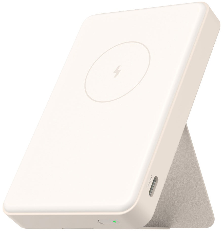 Baterie Externa Wireless Xiaomi Mi Magnetic, 6000mAh, 15W, PD + FQI, 1 x QI - 1 x USB-C, Bej BHR9074GL