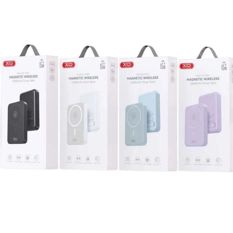 Baterie Externa Wireless XO Design PR231, 10000mAh, 20W, PD + FQI, 1 x QI - 1 x USB-C, Alba