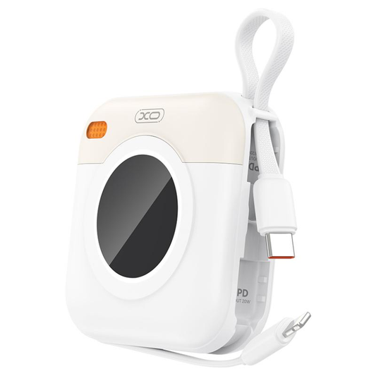 Baterie Externa XO Design PR258, 10000mAh, 20W, QC + PD, 1 x Lightning - 1 x USB-C, Bej