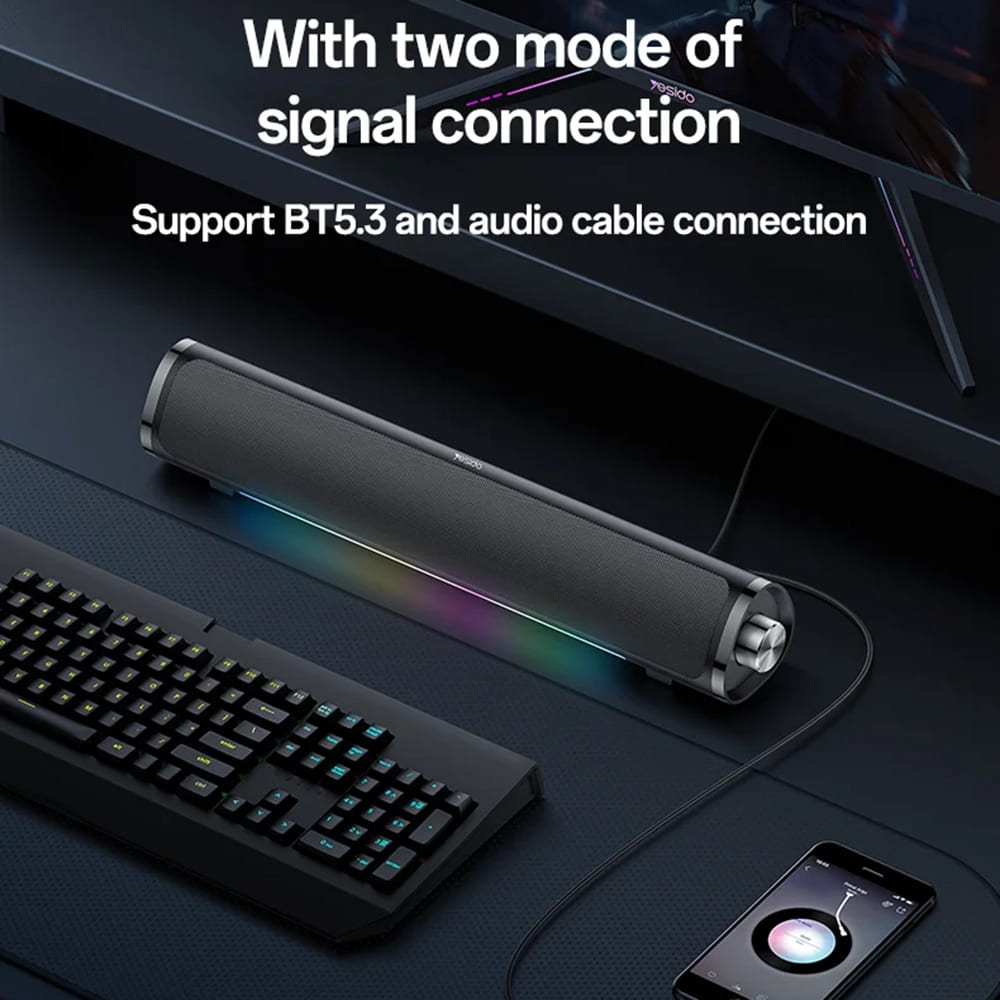 Boxa Bluetooth Yesido YSW27, 10W, RGB, Neagra