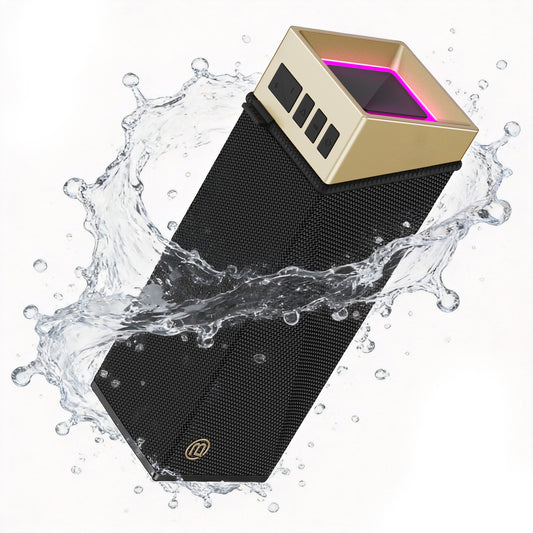 Boxa Portabila Bluetooth Bugani Brief TT, 60W, RGB, Waterproof, Neagra Aurie