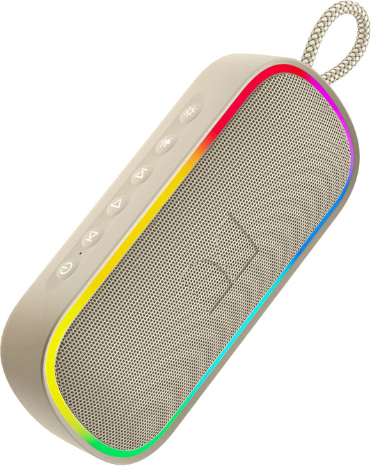 Boxa Portabila Bluetooth Monster S150 Plus, 40W, TWS, RGB, Waterproof, Crem Deschis