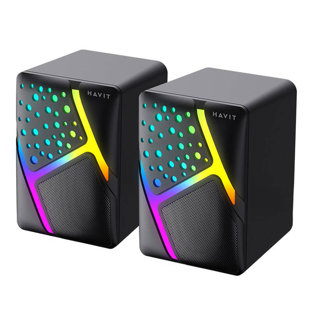 Boxe Gaming HAVIT SK763, 2 x 3W, RGB, USB-A, Negre