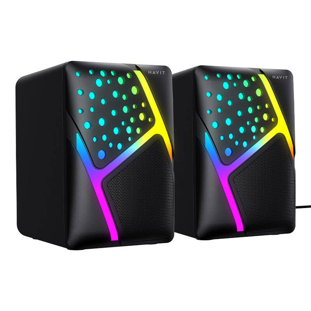 Boxe Gaming HAVIT SK763, 2 x 3W, RGB, USB-A, Negre