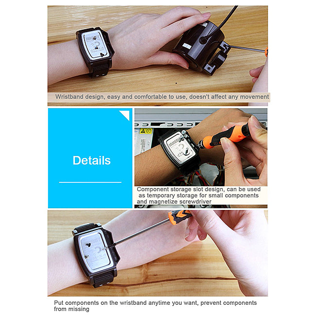 Jakemy JM-X4 Magnetisches Armband | Schwarz | Werkstatt Werkzeug