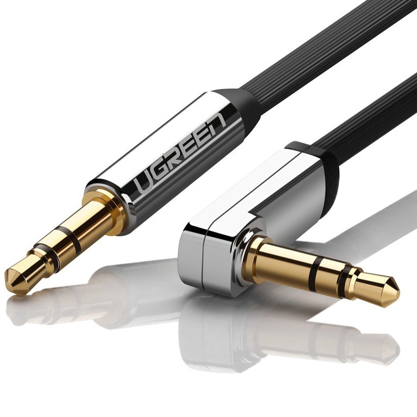 Cablu Audio 3.5mm - 3.5mm UGREEN AV112 Angled, 1m, Negru