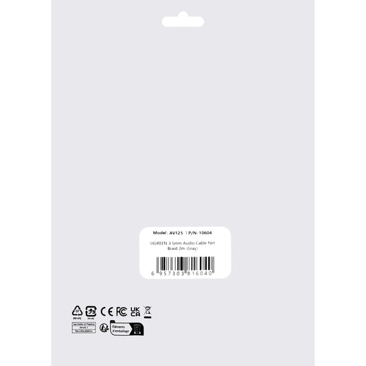Cablu Audio 3.5mm - 3.5mm UGREEN AV125, 2m, Gri