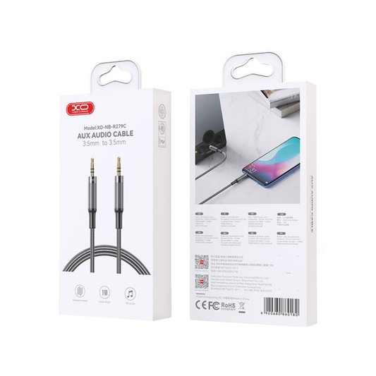 Cablu Audio 3.5mm - 3.5mm XO Design NB-R279C, 1m, Negru