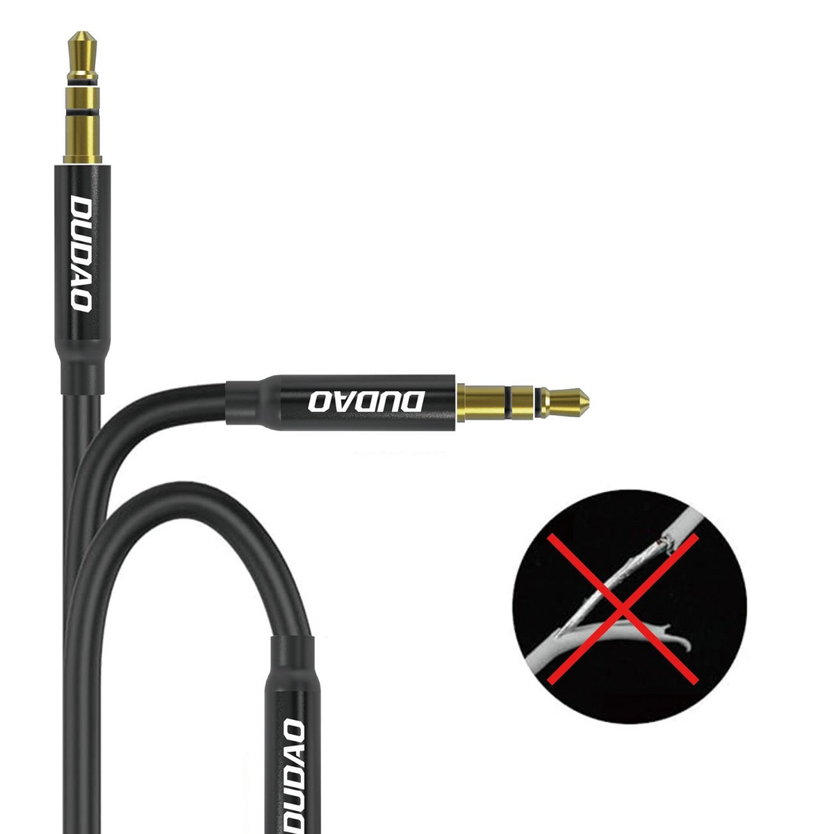 Cablu Audio 3.5mm - 3.5mm Dudao L12s, 1m, Negru