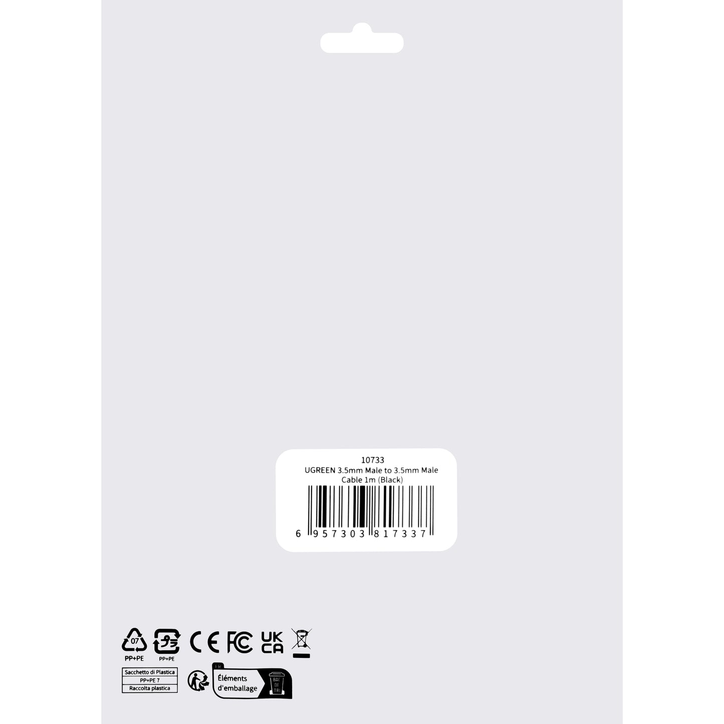 Cablu Audio 3.5mm - 3.5mm UGREEN AV119, 1m, Negru