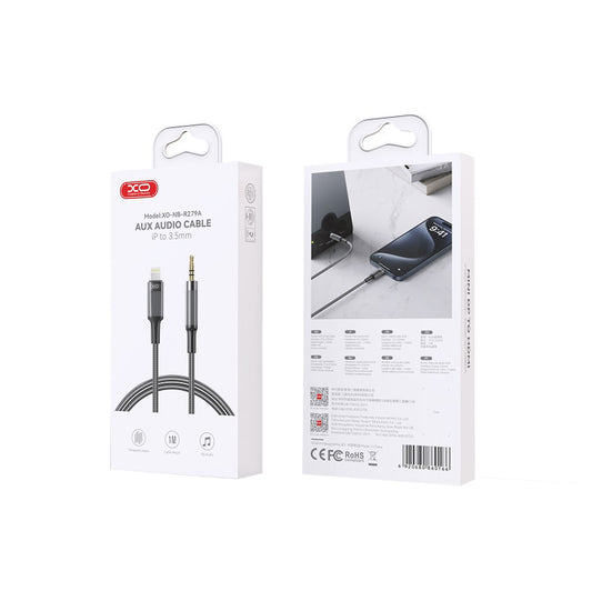 Cablu Audio Lightning - 3.5mm XO Design NB-R279A, 1m, Negru