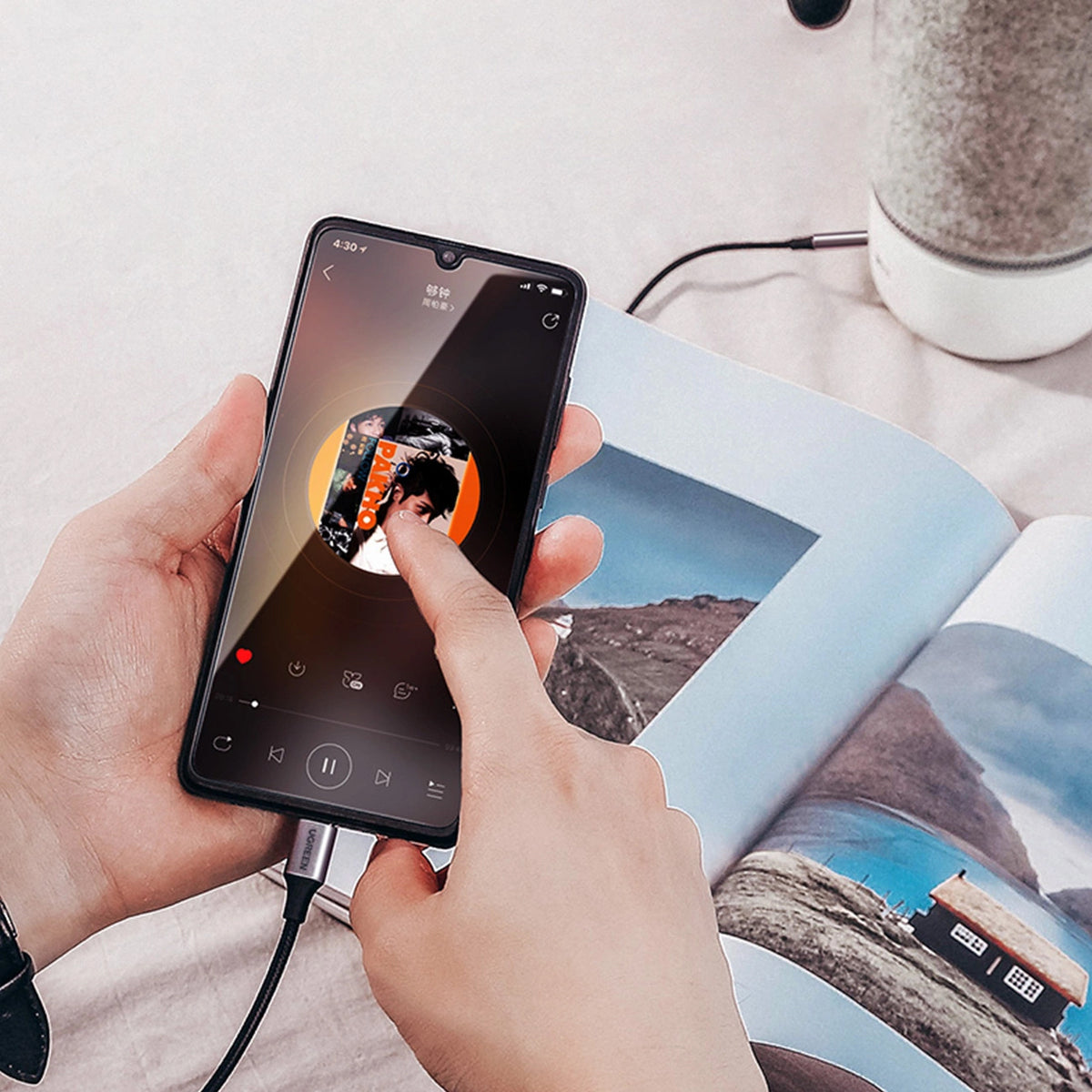 Cablu Audio USB-C - 3.5mm UGREEN AV143, 1m, Gri