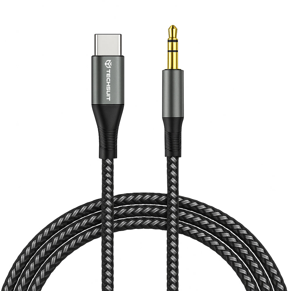 Cablu Audio USB-C - 3.5mm Techsuit AC16 NexaSound, 1m, Gri