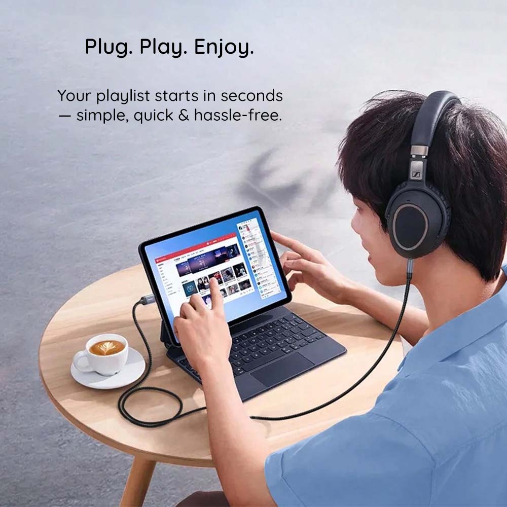 Cablu Audio USB-C - 3.5mm Techsuit AC16 NexaSound, 1m, Gri