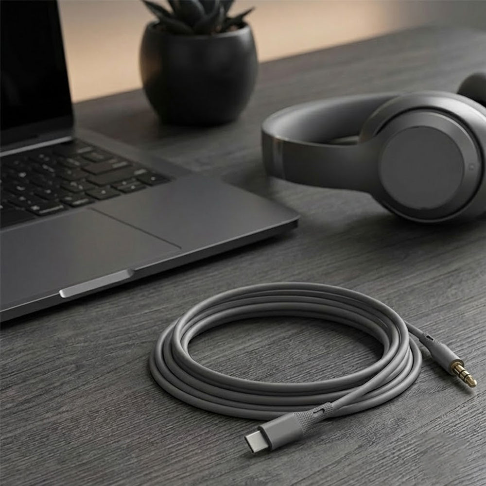 Cablu Audio USB-C - 3.5mm Techsuit AC4 SoundFlex, 1m, Gri