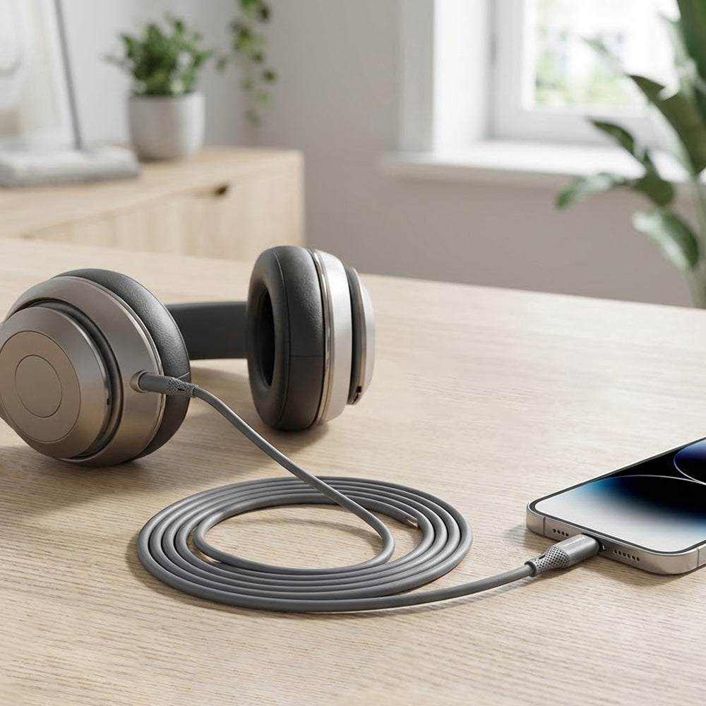 Cablu Audio USB-C - 3.5mm Techsuit AC4 SoundFlex, 1m, Gri