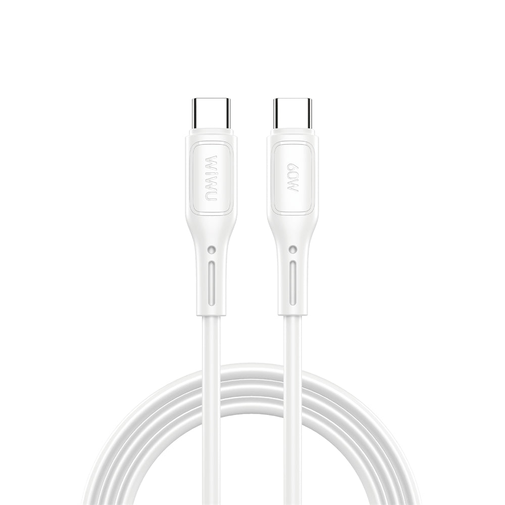 Cablu Date si Incarcare USB-C - USB-C WiWu Wi-C043E Starlink, 60W, 1m, Alb