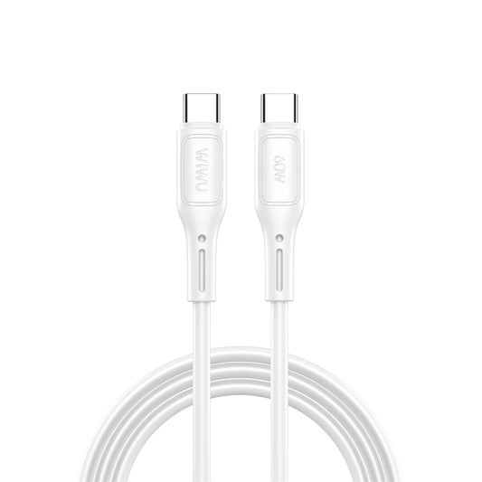 Cablu Date si Incarcare USB-C - USB-C WiWu Wi-C043E Starlink, 60W, 1m, Alb