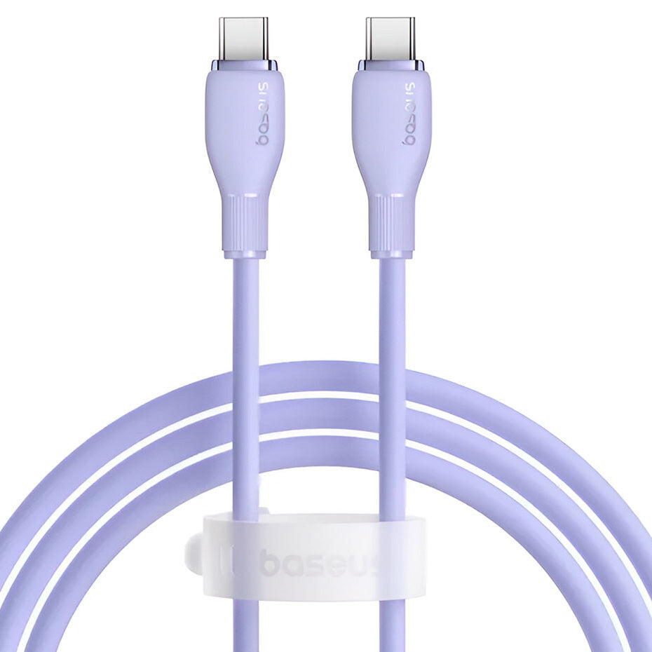 Cablu Date si Incarcare USB-C - USB-C Baseus Pudding, 100W, 1.2m, Mov P10355702511-00