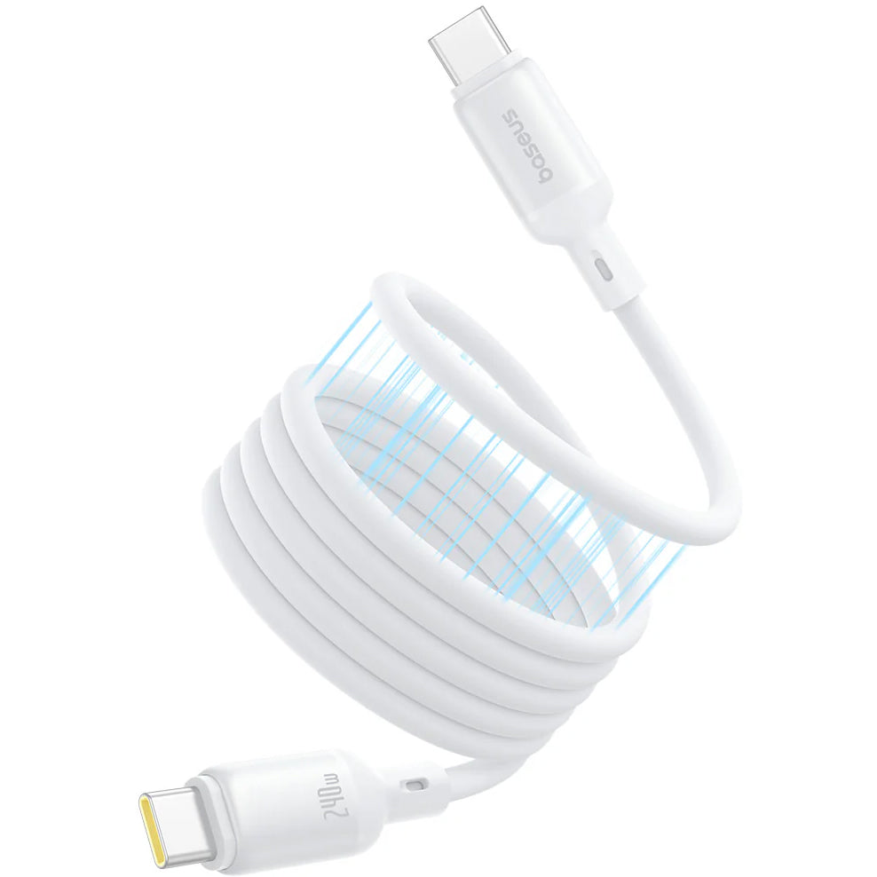 Cablu Date si Incarcare USB-C - USB-C Baseus PicoGo, 240W, 1m, Alb P10376800211-00
