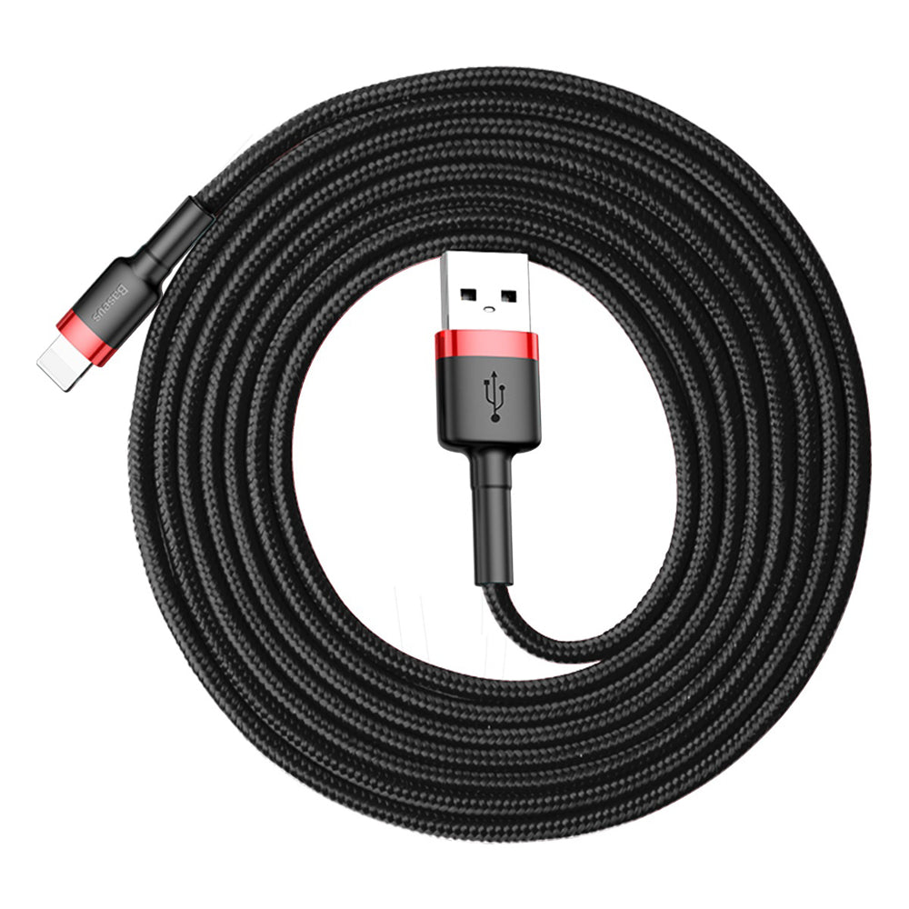 Cablu Date si Incarcare USB-A - Lightning Baseus Cafule, 18W, 2m, Rosu CALKLF-C19