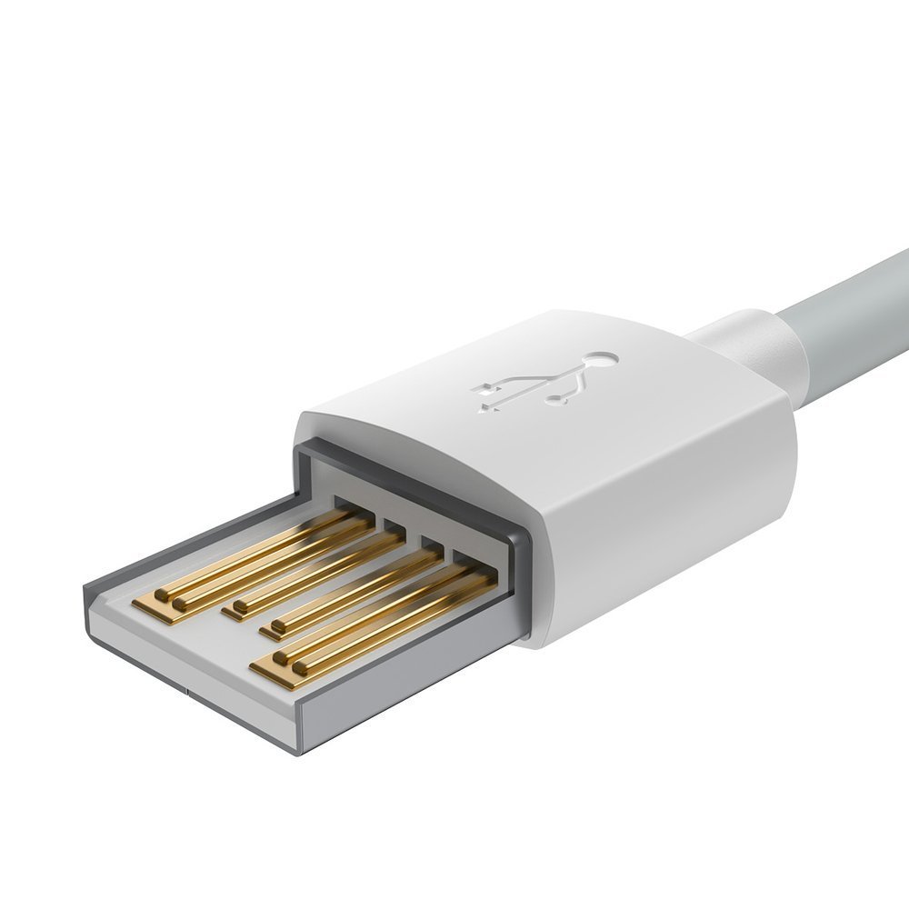 Cablu Date si Incarcare USB-A - Lightning Baseus Simple Wisdom, 18W, 1.5m, Set 2 bucati, Alb TZCALZJ-02
