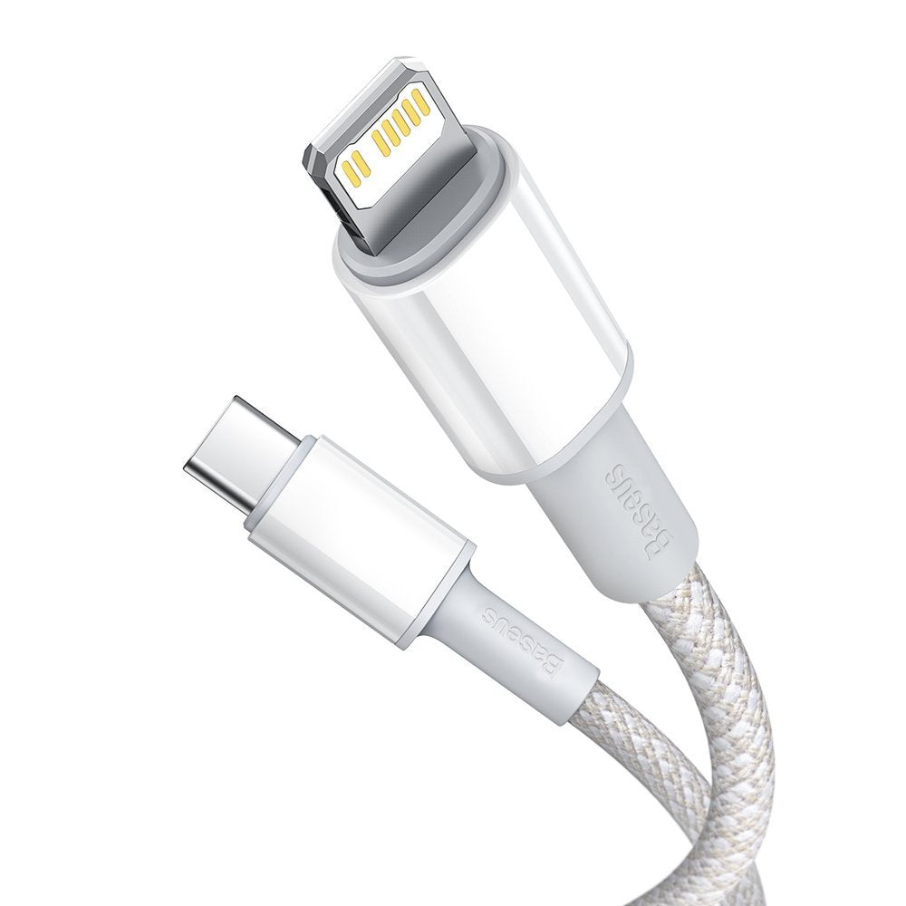 Baseus High Density Braided USB-C auf Lightning Kabel 20W 2m | Weiß