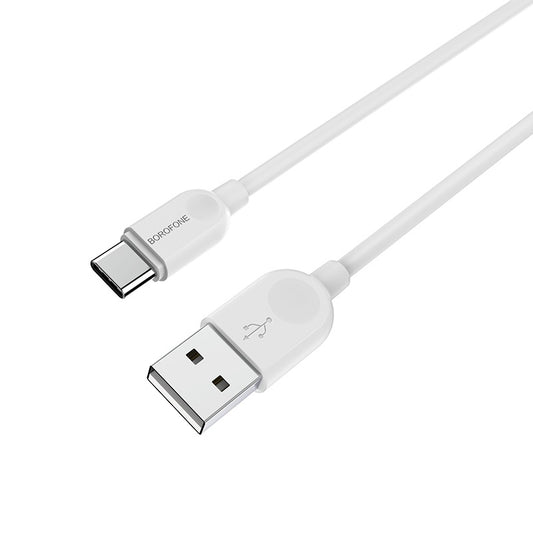 Cablu Date si Incarcare USB-A - USB-C Borofone BX14 LinkJet, 18W, 1m, Alb