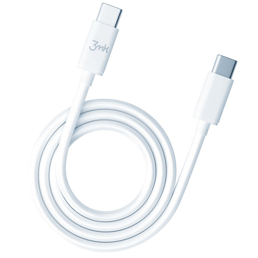 Cablu Date si Incarcare USB-C - USB-C 3MK Hyper, 100W, 2m, Alb