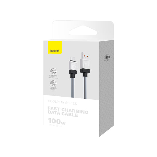Cablu Date si Incarcare USB-A - USB-C Baseus CoolPlay, 100W, 1m, Negru CAKW000601