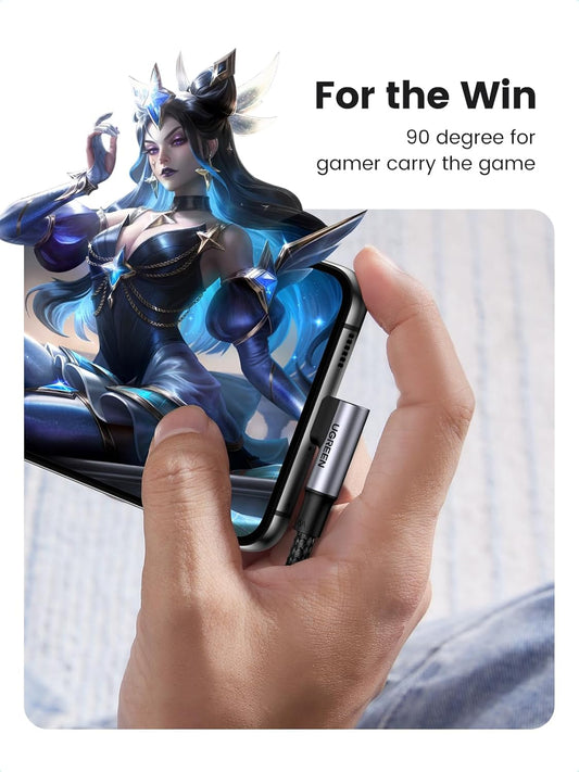 Cablu Date si Incarcare USB-C - USB-C UGREEN US334 Angled, 100W, 1m, Negru