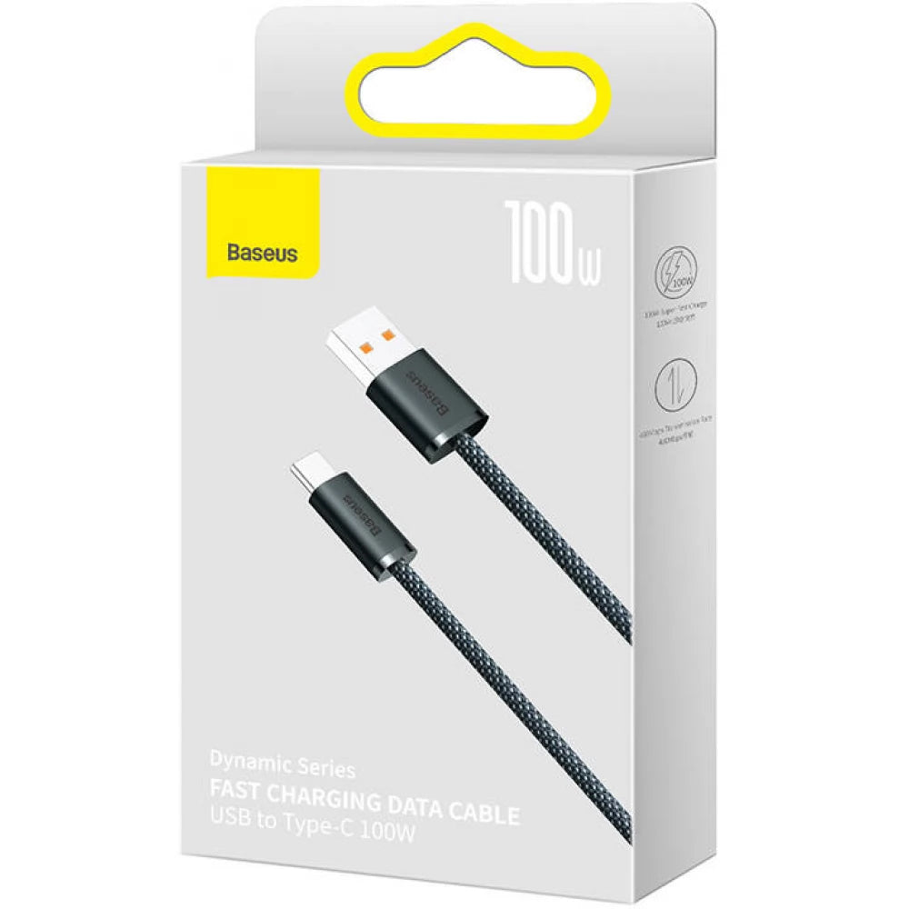 Cablu Date si Incarcare USB-A - USB-C Baseus Dynamic Series, 100W, 2m, Gri CALD000716