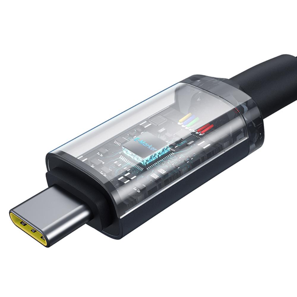 Cablu Date si Incarcare USB-C - USB-C Baseus Crystal Shine Series, 100W, 1.5m, Negru P10318204111-00