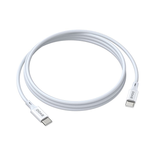 Cablu Date si Incarcare USB-C - USB-C BWOO X282, 60W, 1m, Alb