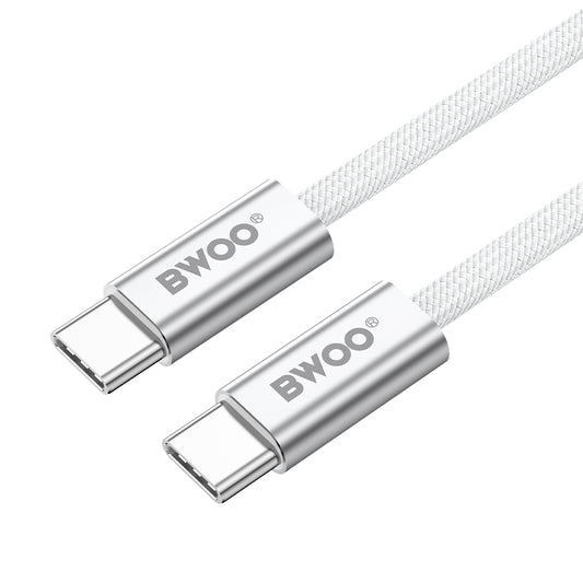 Cablu Date si Incarcare USB-C - USB-C BWOO BO-X317C, 240W, 1m, Alb